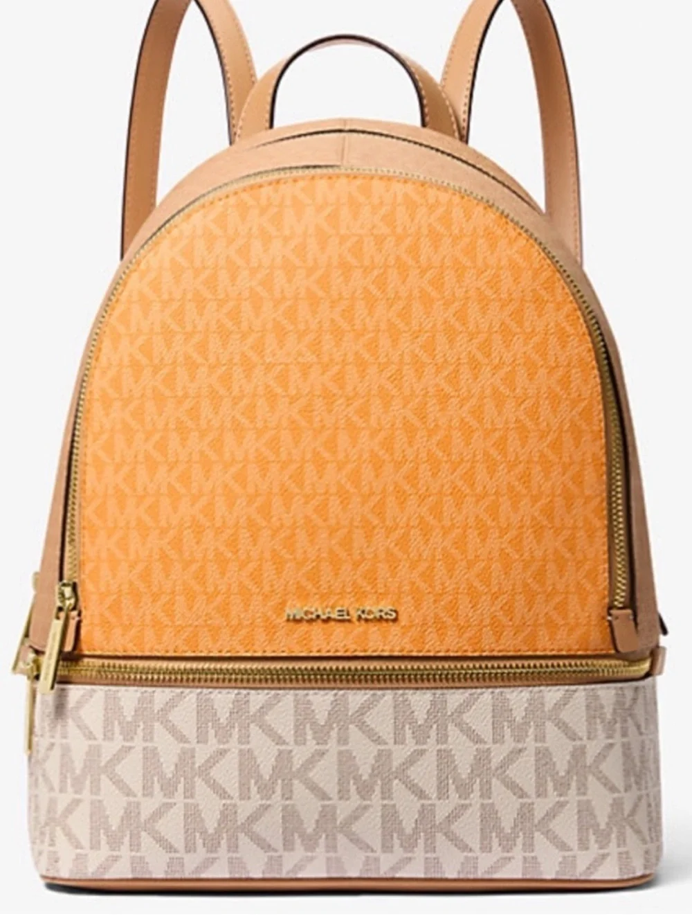 Michael Kors Rhea Medium Color-Block Signature Logo Backpack and Wallet Set